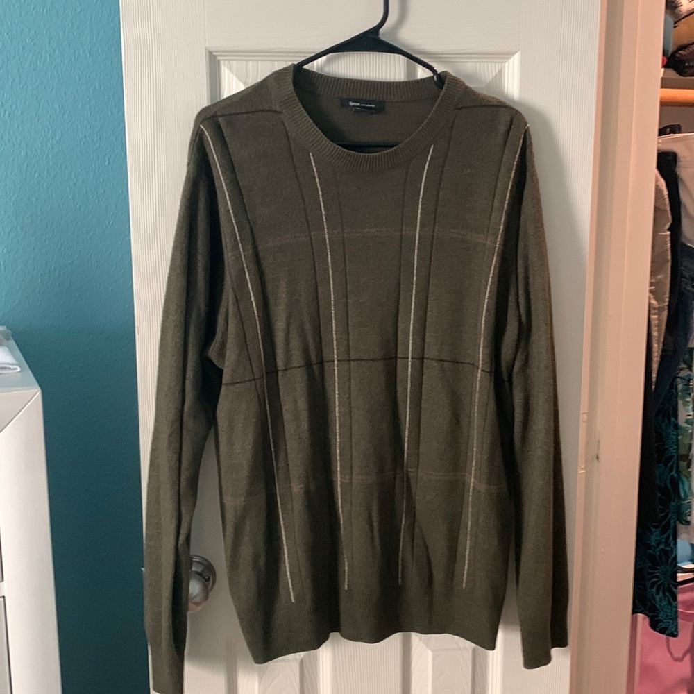green sweater